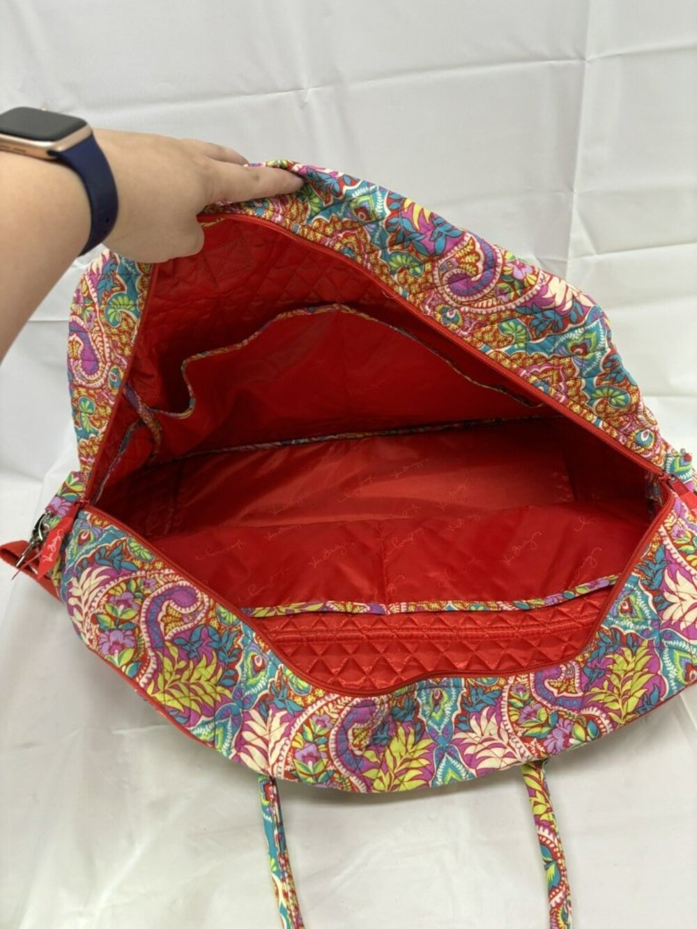 Vera Bradley Paisley in Paradise Weekender Duffle Bag w/ Strap & Luggage Sleeve - Picture 11 of 16